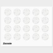 Zachte bloei (grijs) | Wit) Ronde Sticker (Vel)