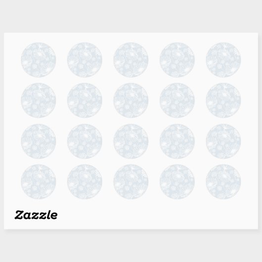 Zachte bloei (wit | Blauw) Ronde Sticker (Vel)
