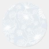 Zachte bloei (wit | Blauw) Ronde Sticker (Voorkant)