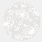 Zachte bloei (wit | Gray) Ronde Sticker (Voorkant)
