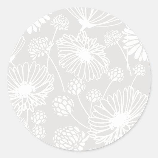 Zachte bloei (wit | Gray) Ronde Sticker (Voorkant)
