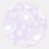 Zachte bloei (wit | Lavendel) Ronde Sticker (Voorkant)