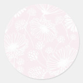 Zachte bloei (wit | Roze) Ronde Sticker (Voorkant)
