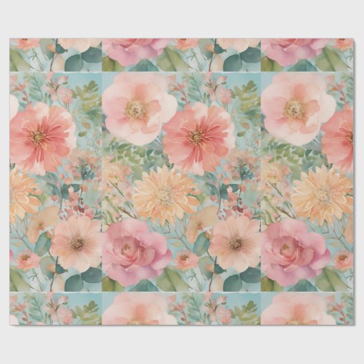 zachte bloem cadeaupapier (Vlak)