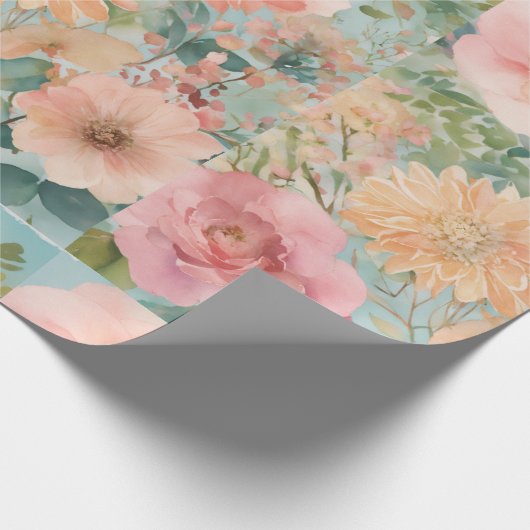 zachte bloem cadeaupapier (Hoek)