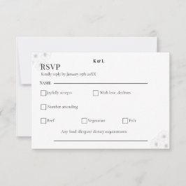 Zachte Bloem Elegantie / Minimalistische Bloemige RSVP Kaartje