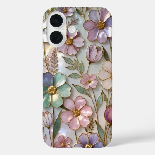 Zachte bloem iPhone hoesje pastel bloem ontwerp (Achterkant)