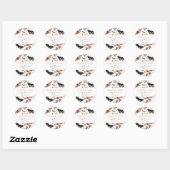 Zachte Bloem Vlinders Ronde Sticker (Vel)