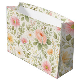 Zachte Bloem Waterverf Patroon Groot Cadeauzakje