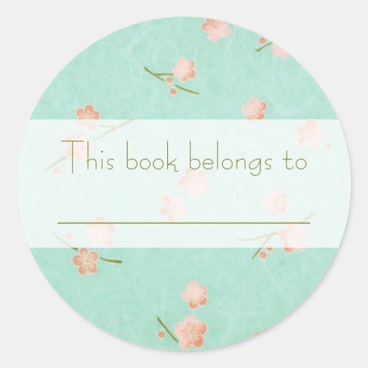 Zachte bloemblaadjes Peach & Aqua Ronde Sticker (Voorkant)