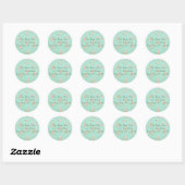 Zachte bloemblaadjes Peach & Aqua Ronde Sticker (Vel)