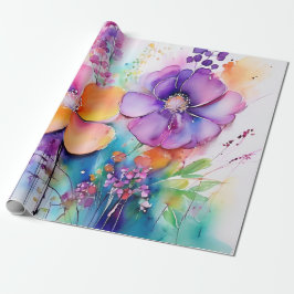 Zachte bloemblaadjes Waterverf Cadeaupapier