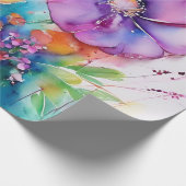 Zachte bloemblaadjes Waterverf Cadeaupapier (Hoek)