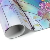 Zachte bloemblaadjes Waterverf Cadeaupapier (Rol Hoek)