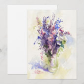 Zachte Bloemcompositie – Handgeschilderd Kaart (Voorkant / Achterkant)