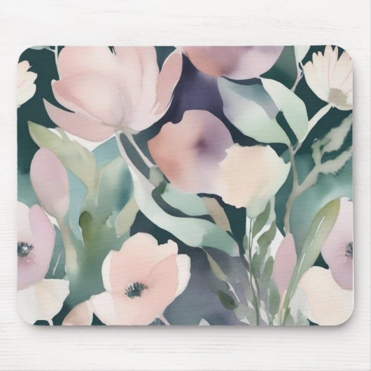 Zachte Bloemen Abstracte Bloem Muismat (Voorkant)