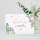 Zachte Bloemen Baby Strooi Baby shower Dank u Aankondiging (Staand voorkant)