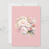 Zachte Bloemen Blush Roze Bladderige bruiloft Kaart (Achterkant)