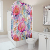Zachte bloemen Cactus Dream Douchegordijn (In situ)