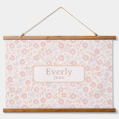  Zachte Bloemen Custom Baby Naam Art Hangend Wandkleed (Voorkant)