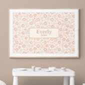  Zachte Bloemen Custom Baby Naam Art Poster