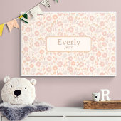  Zachte Bloemen Custom Baby Naam Art Poster