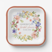 Zachte bloemen Dragonflies Romantisch Vrijgezellen Papieren Bordje (Voorkant)