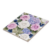 Zachte Bloemen Elegant met Hortensia's en Rozen Tegeltje (Zijkant)