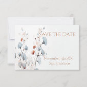 Zachte bloemen elegante bewaar de datum save the date (Voorkant)