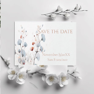 Zachte bloemen elegante bewaar de datum save the date
