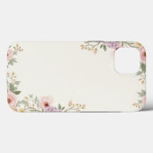 Zachte Bloemen Elegantie iPhone Case (Achterkant (horizontaal))