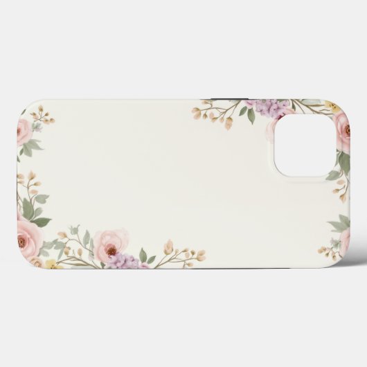 Zachte Bloemen Elegantie iPhone Case (Achterkant (horizontaal))