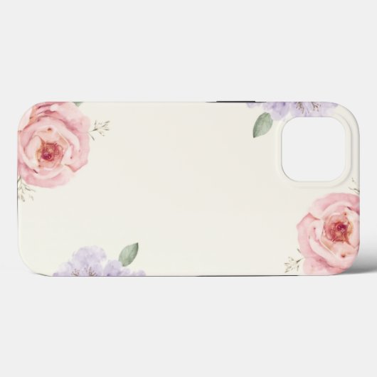 Zachte Bloemen Elegantie iPhone Case (Achterkant (horizontaal))