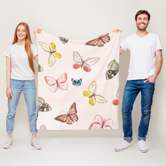 Zachte Bloemen Fleece Deken (In situ)