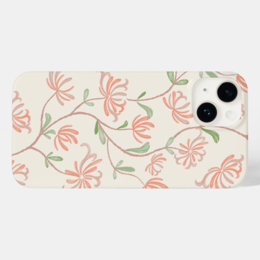 Zachte Bloemen iPhone Case (Achterkant (horizontaal))