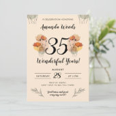 Zachte Bloemen Jubileum Feest Kaart (Staand voorkant)