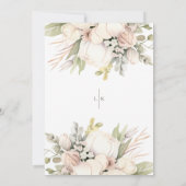 Zachte Bloemen &  Kerkkapel Huwelijk Kaart (Achterkant)