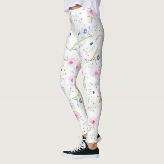 Zachte bloemen | Leggings voor aangepaste Mode (Links)