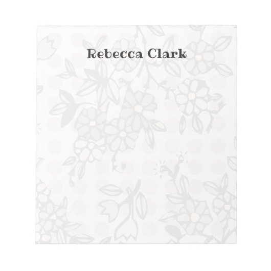 Zachte Bloemen & Polka dots Notitieblok Sjabloon (Voorkant)