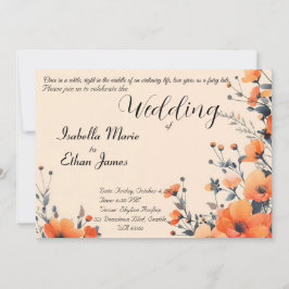 Zachte bloemen romantische bruiloft uitnodiging on