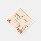 Zachte bloemen romantische bruiloft uitnodiging on servet (Hoek)