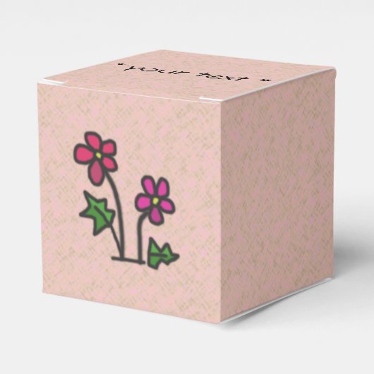 Zachte bloemen Roze Bedankdoosjes (Voorkant Zijde)