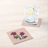Zachte bloemen Roze Kartonnen Onderzetters (Insitu)