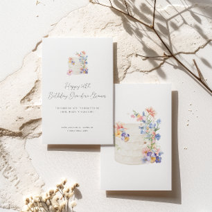 Zachte Bloemen Taart Verjaardag Kaart