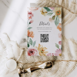 Zachte Bloemen Trouwkaart Details QR Kaart