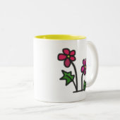 Zachte bloemen tweekleurige koffiemok (Voorkant rechts)