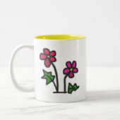 Zachte bloemen tweekleurige koffiemok (Links)