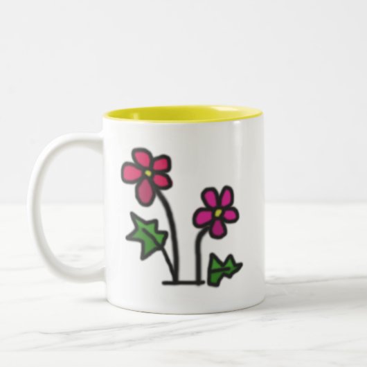 Zachte bloemen tweekleurige koffiemok (Links)