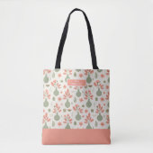 Zachte Bloemen Vaas Patroon met Naam Tote Bag (Voorkant)