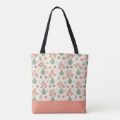 Zachte Bloemen Vaas Patroon met Naam Tote Bag (Achterkant)